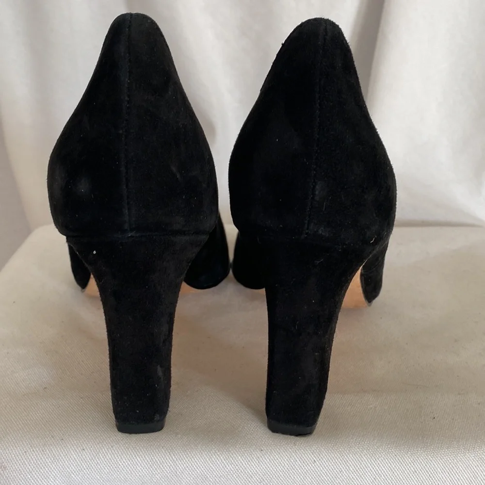 Taryn Rose Black SuedeOpen Toe Pumps - Picture 3 of 4